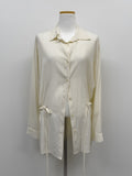 Wrinkle See-Through String Loose Fit Shirt