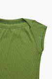 Modish ribbed cap sleeve t-shirt