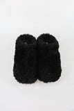 Fluffy wool platform sole sandal