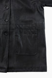 Arco button leather long jacket