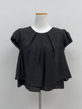 Plain layered short sleeve blouse