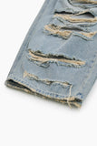 Happy destroyed wide denim pants