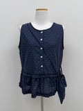 [Mini Bag SET] Frill Dot Sleeveless Blouse