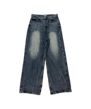 Crack Washed Tin Blue Denim