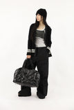 Nylon zipper open pants
