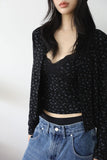 Floral lace sleeveless cardigan set