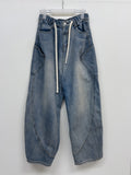 [unisex] Pocket banding balloon wide denim