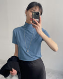 Tom Ribbed Mockneck Half T-Shirt