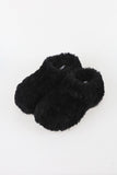 Fluffy wool platform sole sandal