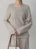 [Premium] Whole Garment Suare Knit Set-up Top