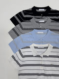 [Short sleeve ver.] Symbol stripe collar knit