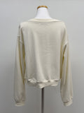 One-shoulder boat neck loose fit sweatshirt