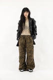 Antique snap crack leather jacket