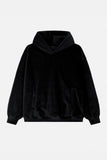 Fleece crop pullover hood