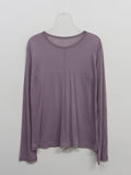 Pin-Tuck Tencel See-Through T-Shirt