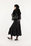 Grunge check long skirt