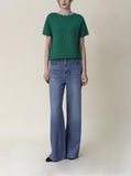 [Premium] Whole Garment Linne Round Short Sleeve Knit