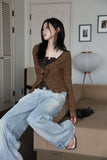 Loose fit studs fringe denim