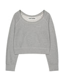OFF-SHOULDER REVERSE LOOP SWEATSHIRT