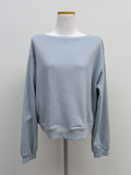 One-shoulder boat neck loose fit sweatshirt
