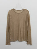 Pin-Tuck Tencel See-Through T-Shirt