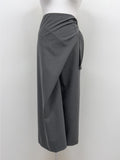 Striped Twist Wrap Long Skirt