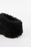 Fluffy wool platform sole sandal