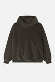Fleece crop pullover hood