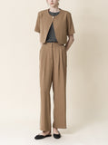 [Premium] Button Linen Jacket & Slacks Set