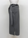 Striped Twist Wrap Long Skirt