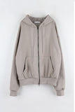 Lining mink fur) Ponpo easy hood zip-up