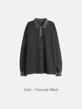 Tod pigment stripe collar sleeve