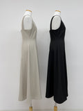 Bell sleeveless flare long one-piece