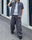 Belted Dyeing Cargo Pocket Pants