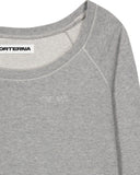 OFF-SHOULDER REVERSE LOOP SWEATSHIRT