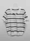 [Short sleeve ver.] Symbol stripe collar knit
