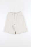 Stud denim bermuda pants