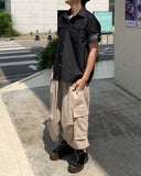 Twill Cotton Cargo Bermuda Pants