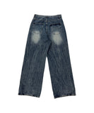 Crack Washed Tin Blue Denim