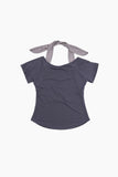 Ciel eyelet halter crop t-shirt