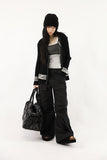 Nylon zipper open pants