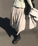 MIDI TUCK COTTON SKIRT