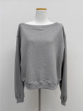 One-shoulder boat neck loose fit sweatshirt