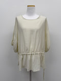 [Short sleeve ver.] Julie Frill Round Neck Blouse