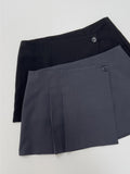 [Skirt SET] Grid pin tuck boot cut slacks