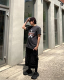Damage Cut Double Knee Bermuda Banded Denim