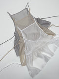 Unbalanced See-Through Layered Bustier