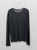 Pin-Tuck Tencel See-Through T-Shirt