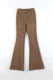 Suede slim bootcut pants