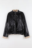 Reversible) Wool Glossy Leather Jacket